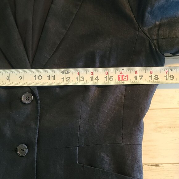 Banana Republic Navy Blue Linen Lightweight Blazer Jacket Career Casual Women 6 - Picture 6 of 10